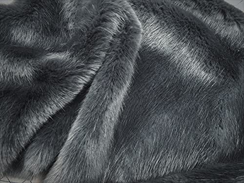Fausse fourrure de luxe Pierre à Silex Suisse tissu gris haut de gamme 1m