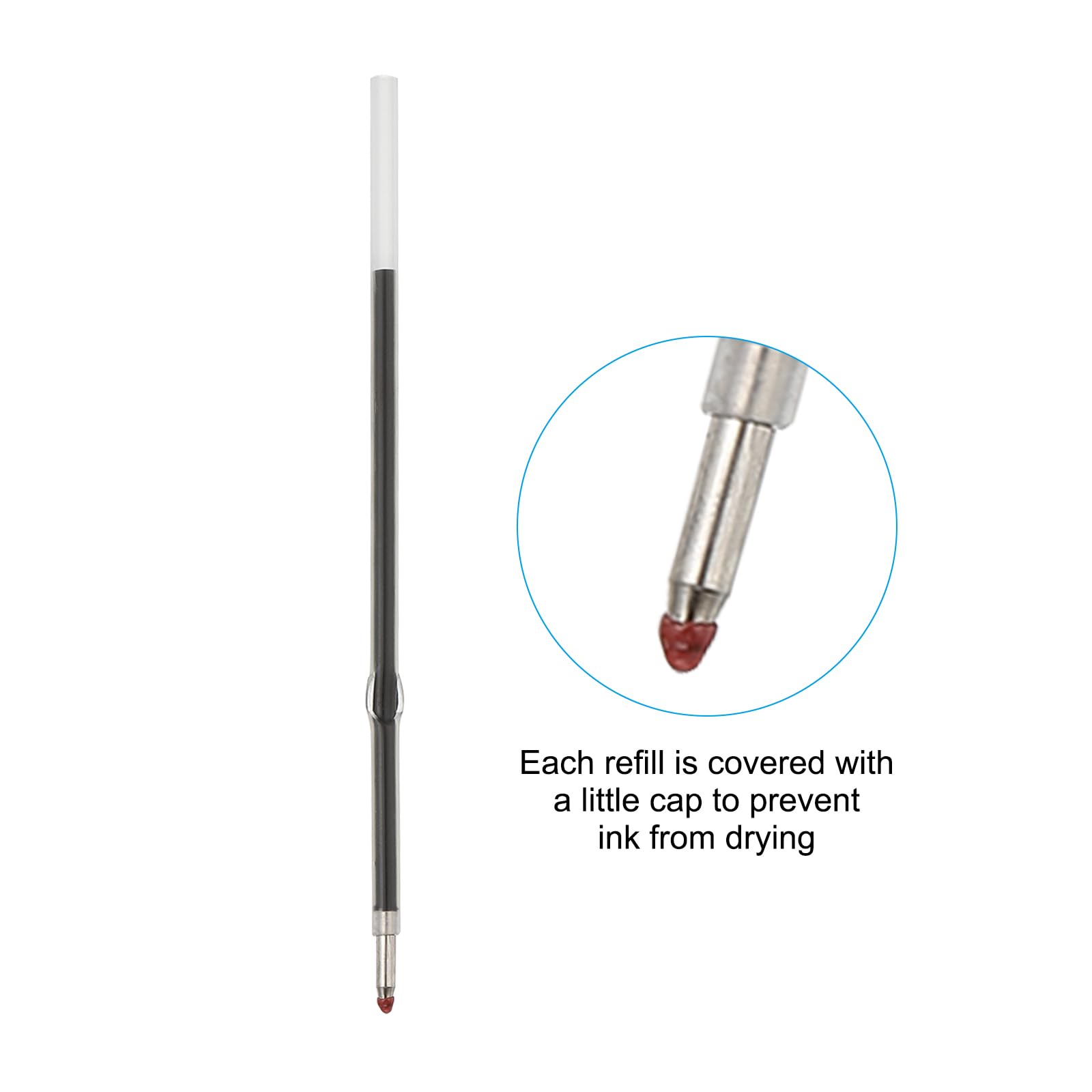 PATIKIL 50 Pack Retractable Ballpoint Pen Refills, 1.0 mm Black Ink Medium Point Refill for Gel Liquid Gel Pen - Image 3