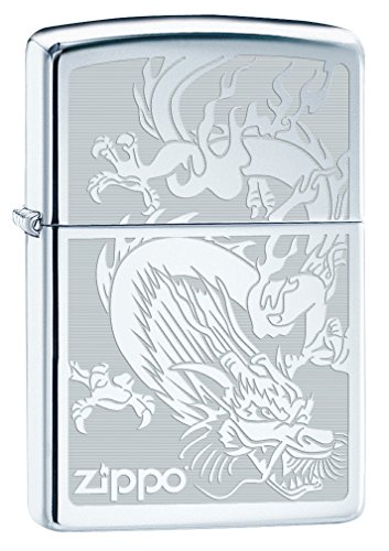 Zippo Encendedor Dragon Engraved Cromo Brillante miniatura 1