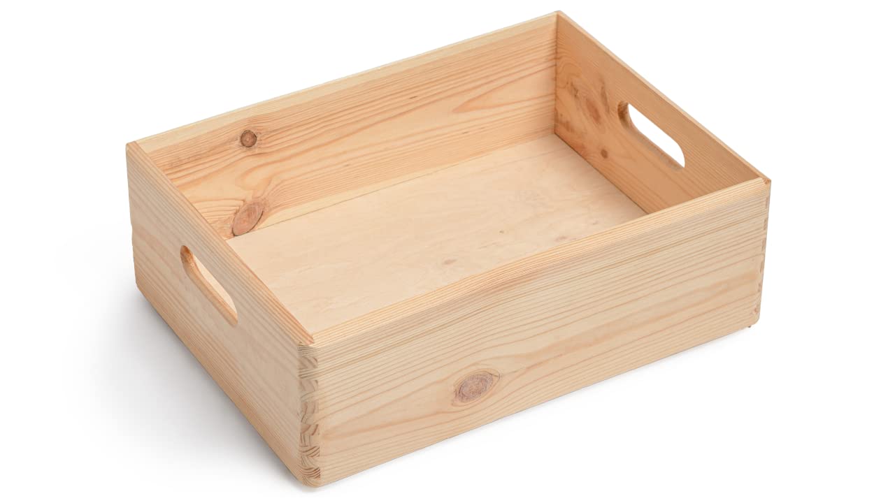 Prestige Wicker Natural Wood Wooden Storage Box - Safe Place Medium