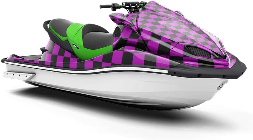 Rwraps Purple Checkered Gloss Vinyl Film Wrap 59in x 27ft Vinyl Vehicle Car Film Sheet Roll
