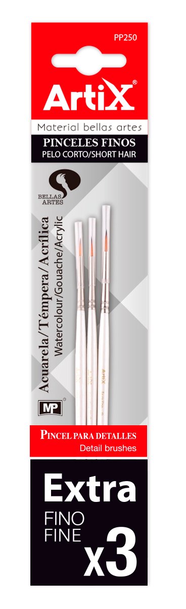 Set of 3 Watercolour Brushes - Tempera and Acrylic - PP250