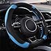 OFZVEO Coprivolante per Auto Protezione Custodia Volante Cover in Pelle Microfibra Universale 37-38cm / 15" Antiscivolo Traspirante Durevole (Blu)