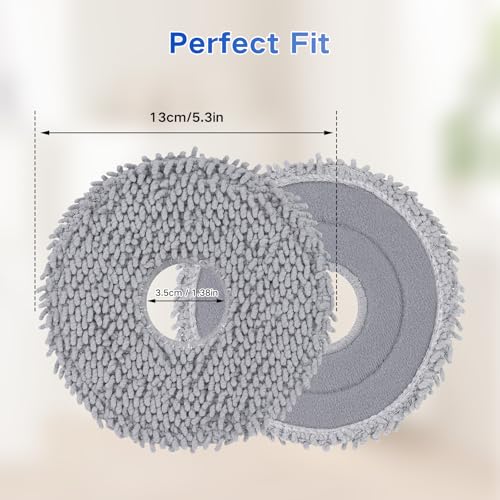 Image of VIEWALL 8 Pack Mop Cloths for Roborock Qrevo QV 35A /35S /S5V /Q Revo S /Pro | Master /Plus /Curv /S5X /Edge /S5A /QX Revo /Saros 10R /20 Series Vacuum Cleaner, Microfiber Washable Mop Pad Replacement Accessories