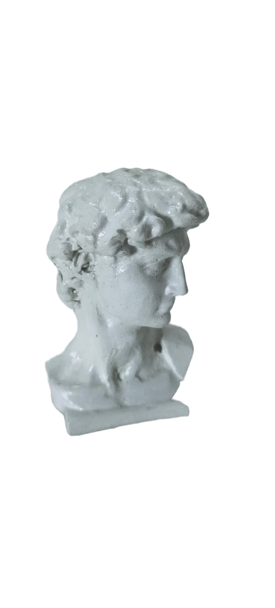 David Face Art Mini Figure Size 3 inch | Table Decor David Statue | Head Sculpture | Modern Art Unique Home Decoration Gift Handmade Concrete ( White)