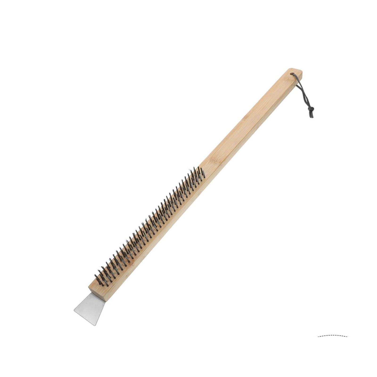 our fave Duty 21 Inch Pizza Stone Brush with Permanent Wood Handle and Metal Cleaning Tool Pizza Baking Brush