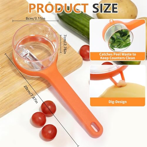Image of Vegetable & Fruit Peeler with Storage Container, Double-Sided Stainless Steel Blade, Multi-Function Kitchen Peeler with Box (Multicolor)