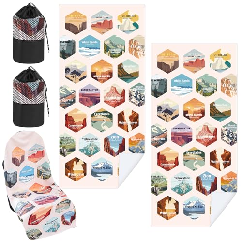 Image of Hahafelt 2 Pack Car Seat Towel Cover with Storage Bag, Multi National Parks