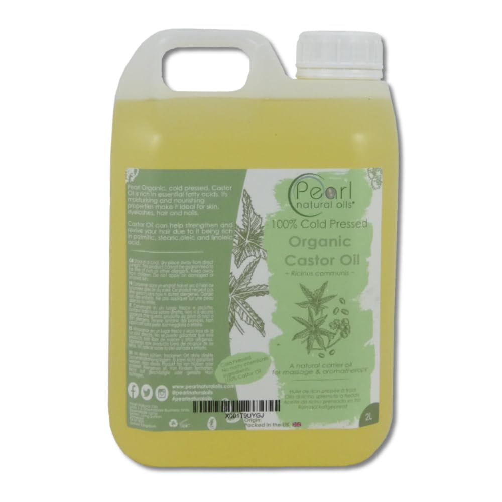 Pure Cold Pressed Organic Castor Oil Vegan, Hexane Free, BP Grade, Non-GMO 2 litres