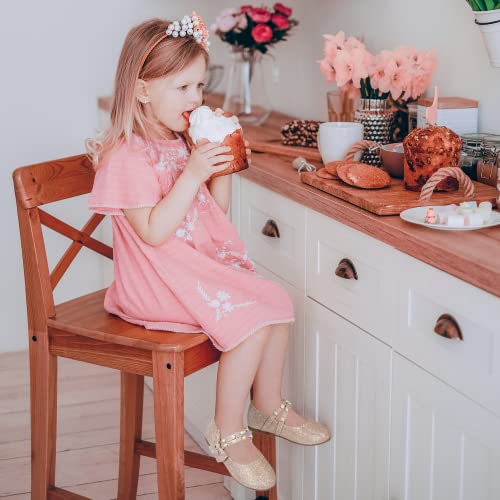 Pandaninjia Gold Toddler Girls Dress Shoes, Flower Girl Shoes, Ballet Flats With Pearls Bow Mary Jane Princess Shoes(Gold Glitter, 1 M Us Little Kid) #TOP6