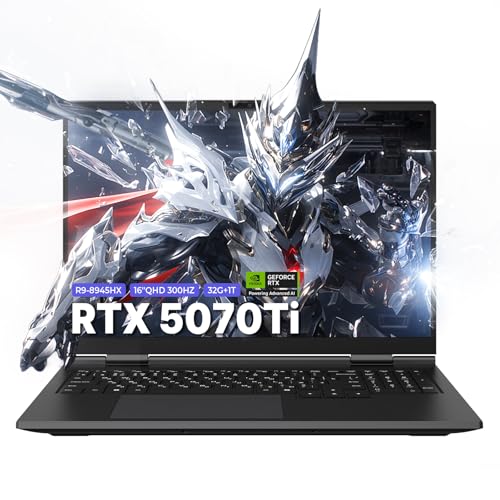 Image of Dragon 16 Pro Gaming Laptop, 16 inch QHD 300Hz, NVIDIA GeForce RTX 5070 Ti 12G, AMD Ryzen 9 8945HX, 32GB DDR5 RAM, 1TB SSD, Windows 11 Home Dark Gray