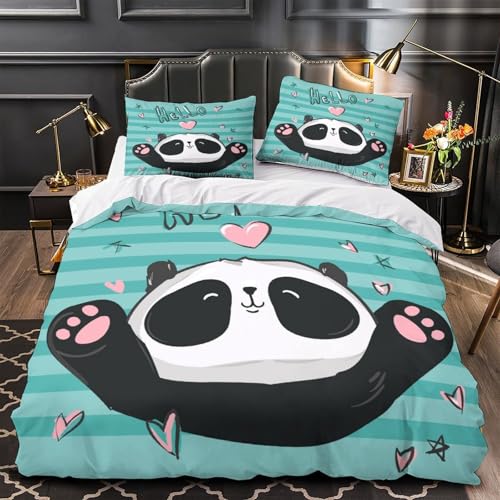 Housse de couette panda mignon en microfibre 140x200 - 2