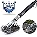 QL-ben Grill Brush & BBQ Cleaning Scraper with Long Handle,Bristle Free and 100% Rust Resistant Stainless Steel, Safe for Porcelain, Ceramic, Steel, Iron