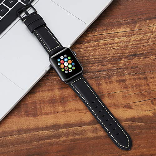 Image of HUAFIY Compatible for Apple Watch Bands 42mm 44mm45mm46mm 49mm 38mm 40mm41mm, Genuine Leather Band Strap for iWatch Series 11 /10 /9 /8,7,6,5,4,3,2,1, Ultra3 2 1