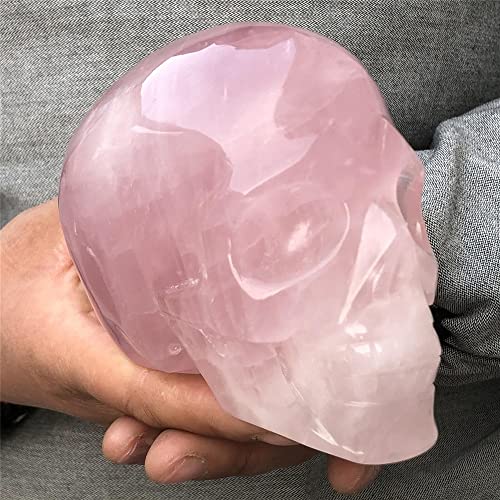 BUULOO natural luster Home Natural Crystal Rose Quartz Skull Home Decor Gifts (Size : 1800-2000g)