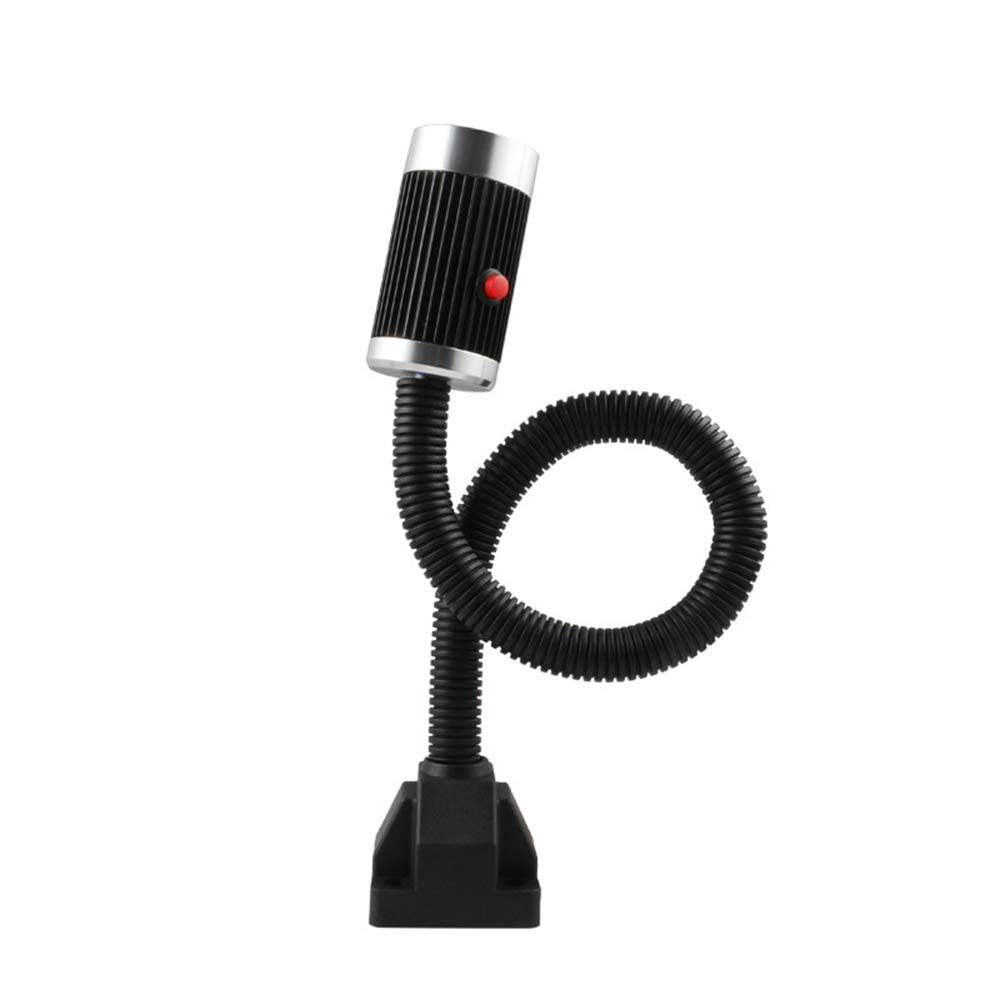 Lampa narzędziowa typu łabędzia szyja ze stopu aluminium z obrotem o 360°, 6 W, 24 V, reflektor roboczy LED ze stałą podstawą i przełącznikiem, do oświetlenia przemysłowego
