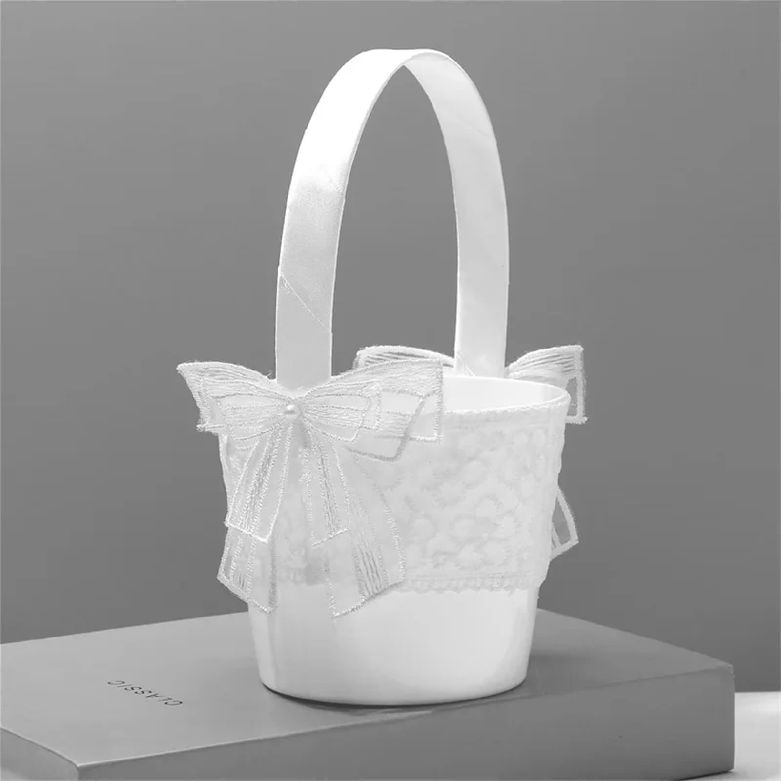 Hochzeit Blumenkorb Romantischer praktischer Hochzeits-Blumenkorb, Hochzeits-Braut-Hand-Blumenkorb, Hochzeitszubehör FüR Hochzeit
