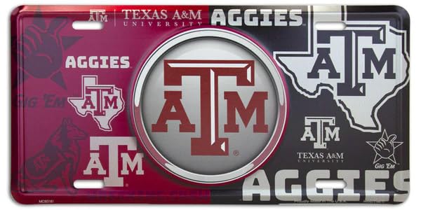 Hangtime Texas A&M - Texas Aggies - Bullseye Style License Plate
