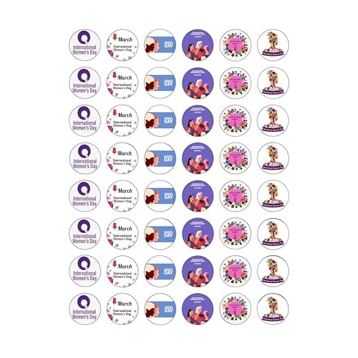 48 Edible Wafer Cake Toppers for Women's Day