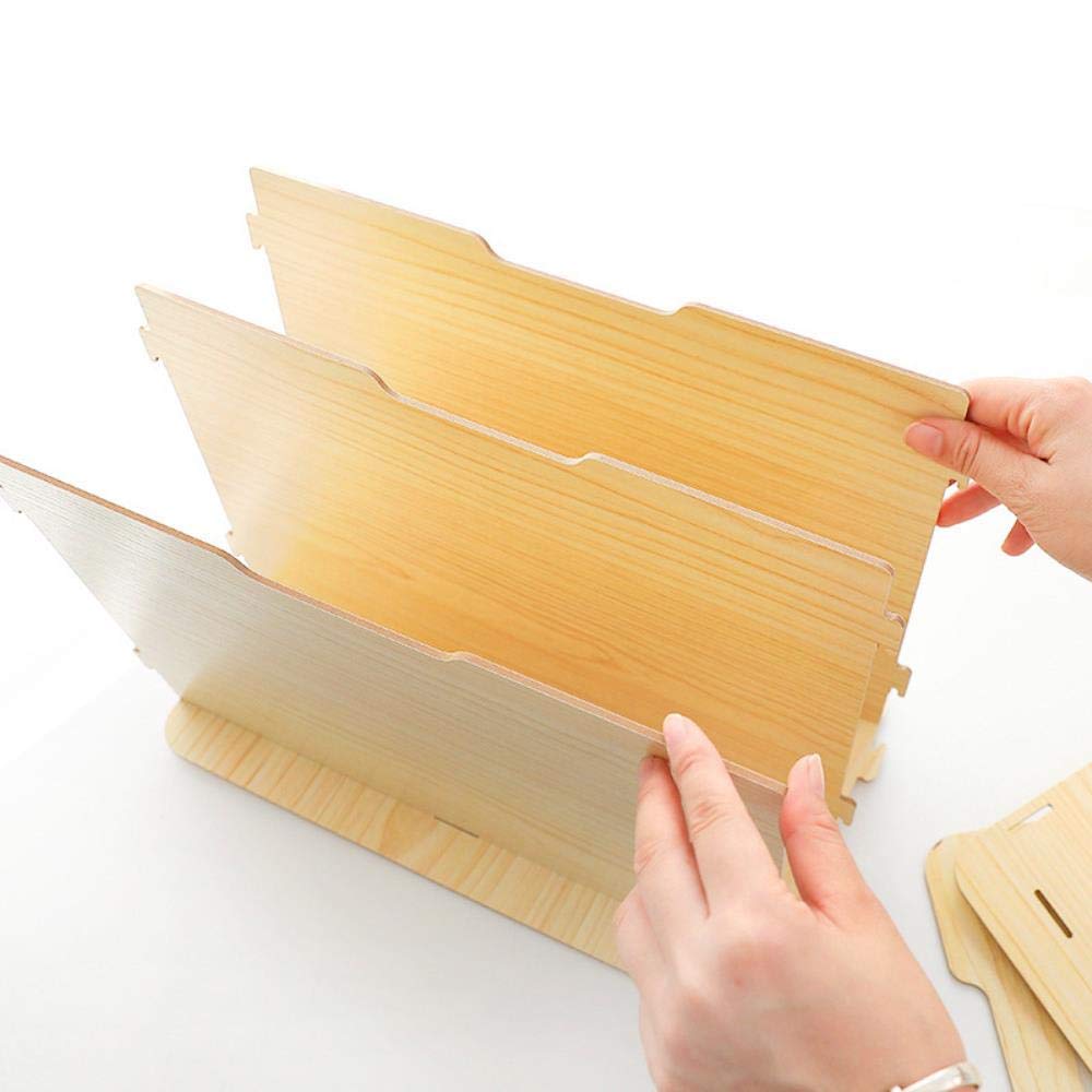 Portadocumenti, Portadocumenti Organizzatore, Portariviste Forniture per Ufficio, Portadocumenti da Scrivania a Tre Livelli Portaoggetti in Legno per Ufficio e Scuola