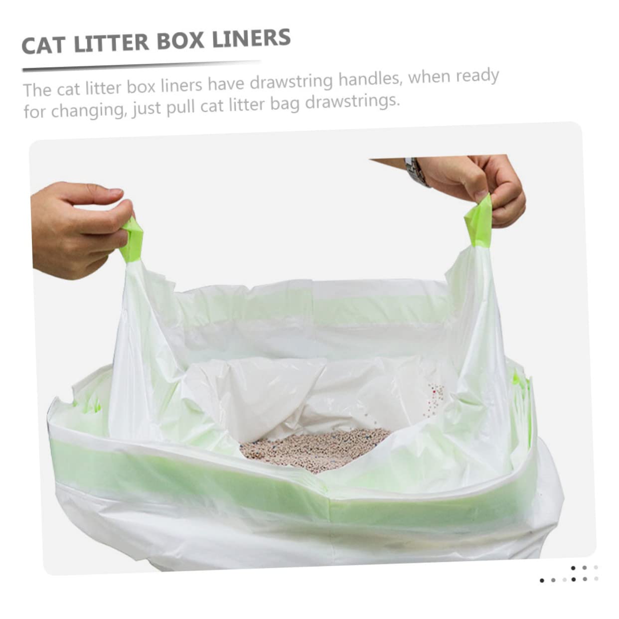 COSMEVIVI Semi-Automatic Cat Litter Box Liner Leak Litter Bags Drawstring Pouch for Home Cat Care