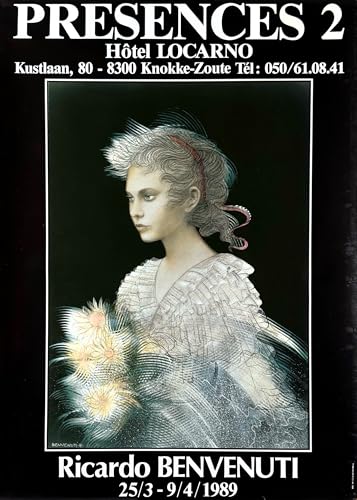 Affiche Ricardo Benvenuti Exposition Presences 2-1989 au format 49x69 cm