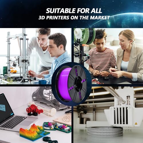 Image of iBOSS 3D PLA Plus Printer Filament, 1.75mm Glow in The Dark Purple PLA+ Filament for 3D Printing, 1kg Spool (2.2lbs), Dimensional Accuracy + /- 0.02 mm, Fit Most FDM 3D Printers, Glow Purple 01