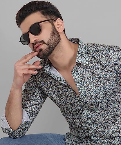 Image of TB Trybuy.in Retro Full Sleeve Casual Linen Printed Shirt for Men