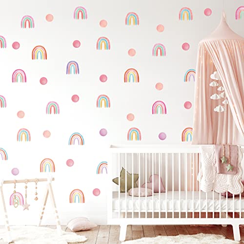 DECOWALL DSL-8059 103pcs Rainbow Polka Dots Wall Stickers Boho Decals Removable for Kids Girls Boys Room Bedroom Nursery Classroom Art Home Décor Decoration - Image 3