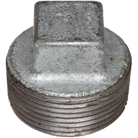 Anvil 8700160107, Malleable Iron Pipe Fitting, Square Head Plug, 2" NPT Male, Galvanized Finish Cover
