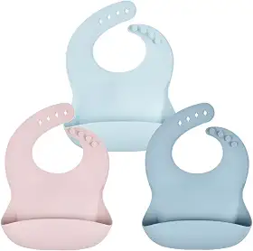 Kind Love Babador de Silicone Infantil com Bolso Coletor, Ajustável, Impermeável, Livre de BPA