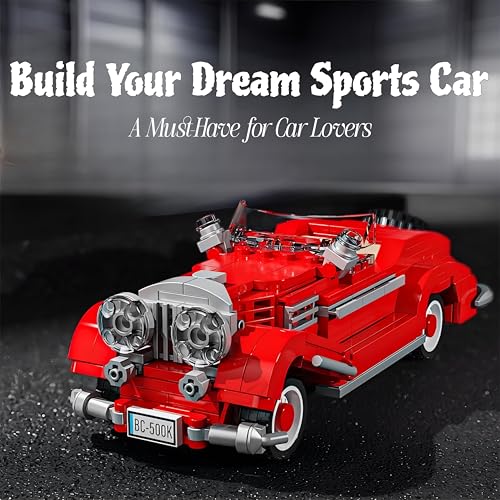 Image of Antique Car Series Building Blocks - 334 Pcs Vintage Retro Classic Car Model Kit | DIY Construction Toy for Kids 6+ & Adults | Educational STEM Engineering Blocks | Collectible Display Model