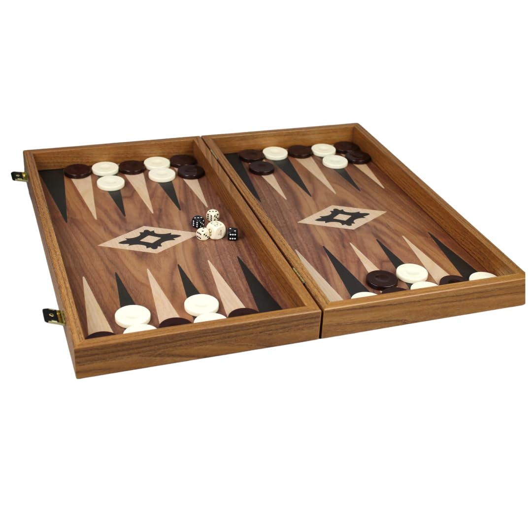 Set da backgammon Manopoulos in noce da 50,8 cm