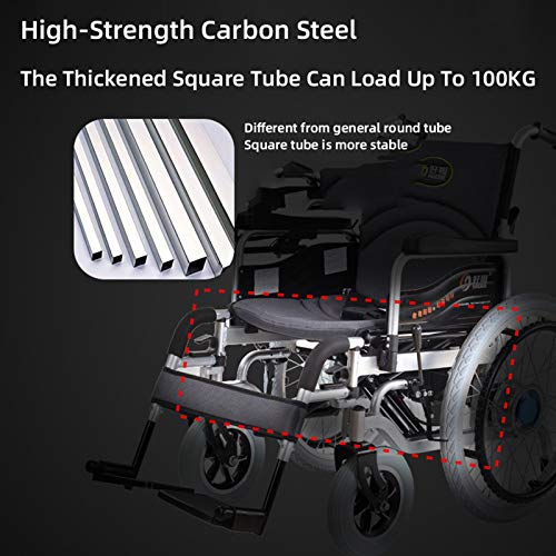 Silla de ruedas eléctrica plegable portátil para adultos, todo terreno con motor dual de 500 W, palanca de mando de 360°, alta capacidad de peso