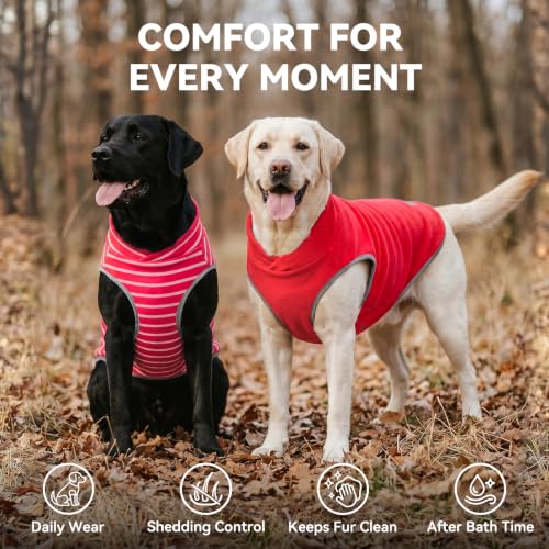 Image of cyeollo 2 Pack Fleece Dog Sweater Pullover Lightweight Reflective Jacket