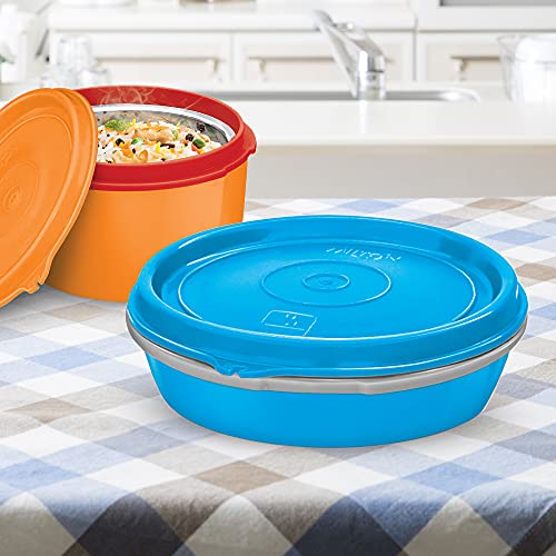 Image of MILTON Microwow Stainless Steel Lunch Container, 200ml, Blue