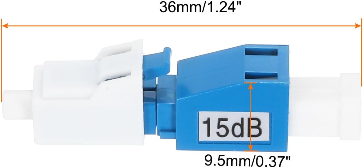 MECCANIXITY 15dB LC Fiber Attenuator, LC/UPC SM Single Mode Fixed Fiber Optic Attenuator Male to Female for Fiber Optic Transmission Pack of 4