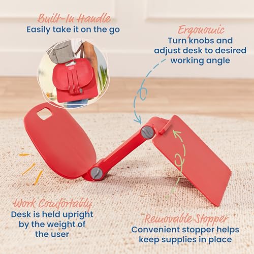 Image of ECR4Kids The Surf Folding Portable Lap Desk, Flexible Seating, Red
