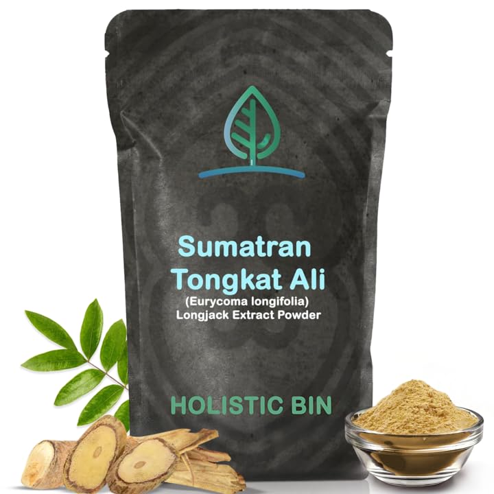 Holistic Bin Tongkat Ali Extract Powder – Premium Longjack Harvested from Sumatran Forests – Herbal – No Fillers or Preservatives – 50 Grams
