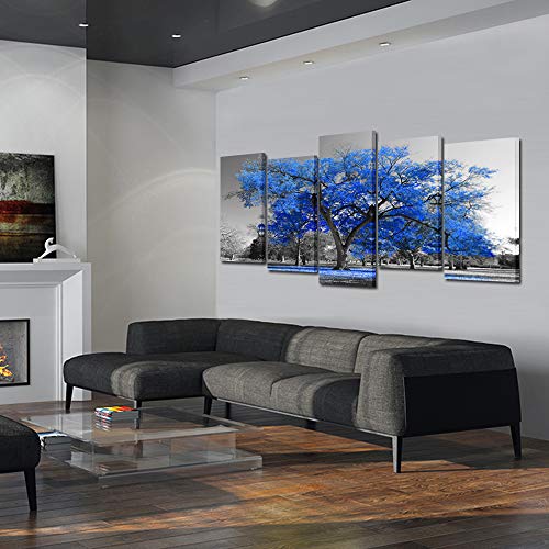Contemporary Blue Tree Canvas Art - Large Size - Image 5