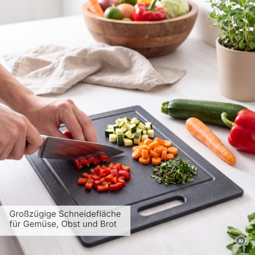 Moritz & Moritz 2x Schneidebretter Kunststoff - 36 x 27,5 cm - Schneidebretter BPA frei - Küchenbretter Granitoptik - Cutting Board mit… – Ansicht 8