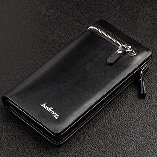 Minimalist Leather Bifold Wallet for Men Business Casual Card Cases Large Storage Capacity，KF010BL2