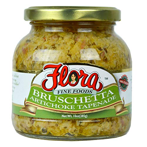 Flora Tapenade Bruschetta â€“ Mediterranean Spread â€“ 10 oz Jar - 100% Italian Imported - No artificial flavors - Cholesterol Free (10oz) (Artichoke)