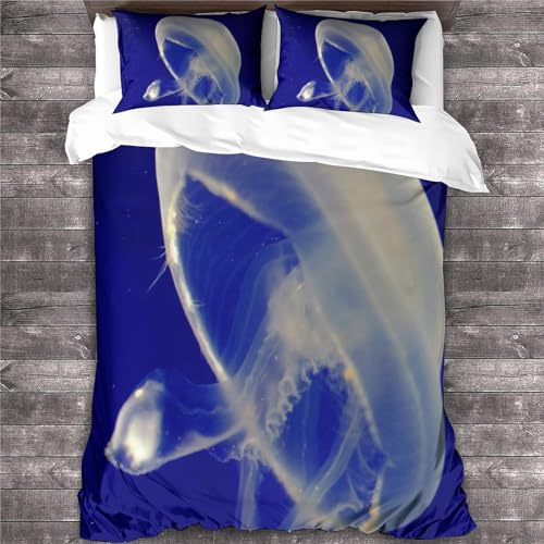 Housse de couette 3D Medusozoa en microfibre supérieure parure de lit double