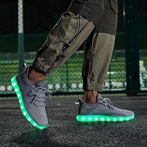 Image of Light Up Shoes for Women Men, Unisex USB Charging LED Shoes Adult Halloween Mesh Upper Glowing Luminous Trainers Dancing Flashing Sneakers