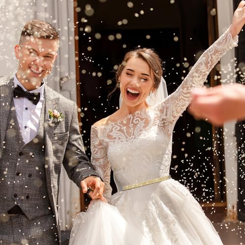 Handmade Rhinestone Bridal Belt, Gold Bridal Wedding Dress Sash Trim Crystal Belt With Ribbons for Bridal Gowns3