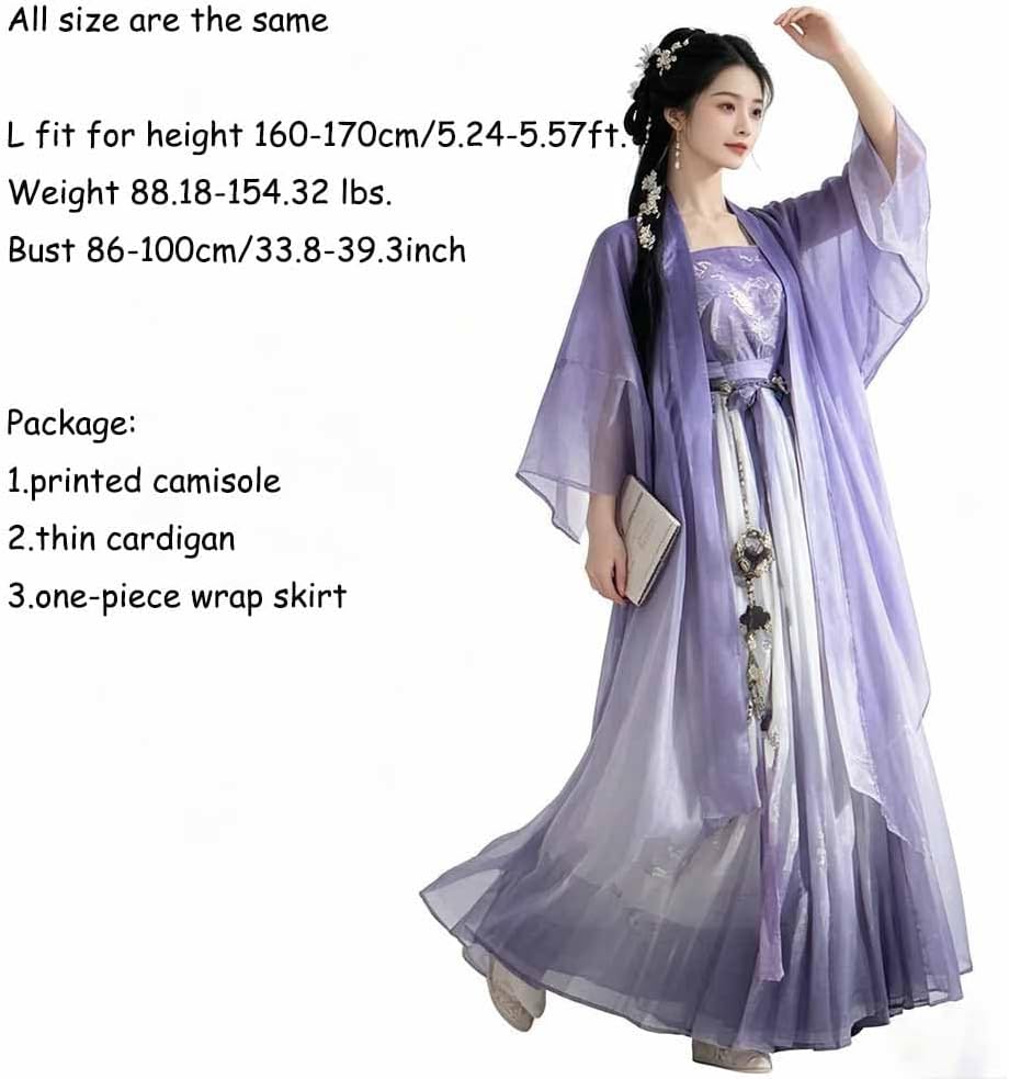 Chinese Hanfu Women Traditional Cosplay Costume Ancient Song Dynasty 2025 Summer Purple Print Hanfu 3pcs Suit