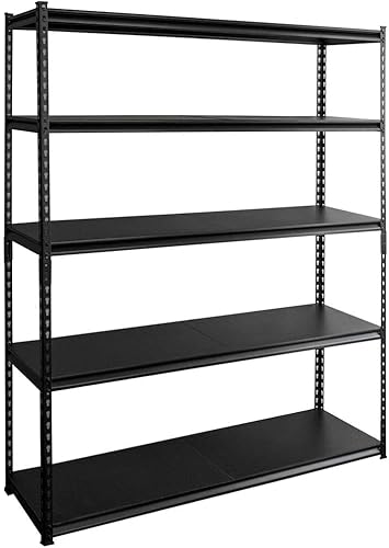 ラック スチールラック メタルラック 幅 150cm(約 150cm) 5 段 幅約 150× 奥行約 46× 高さ約 183p ブラック