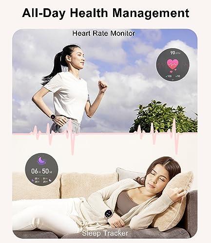 Fitonme Smartwatch Damen, 1,39 HD Touchscreen smartwatch mit Telefonfunktion, Armbanduhr mit 120+ Sportmodi Herzfrequenz SpO2 Schlafmonitor, IP67 Wasserdicht Fitnessuhr für Android iOS Roségold