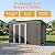 Trygoal Storage Shed 10x4 Ft with Woodshed, Large Utility Metal Tool Storage Shed with Floor and Lockable Doors, Outdoor Sheds with Air Vent for Garden, Backyard, Patio, Lawn, Dark Gray